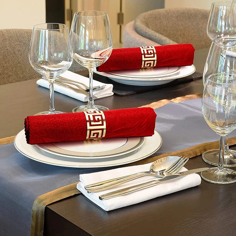 Stainless Steel Napkin Rings Metal Napkin Ring Holders Modern Ring Holder Serviette Buckles Metallic Adornment for Table Settings Kitchen Dinner Party Wedding