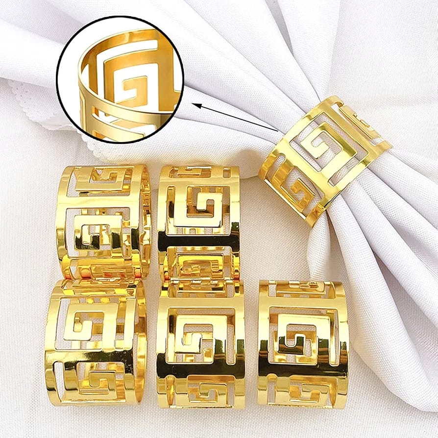 Stainless Steel Napkin Rings Metal Napkin Ring Holders Modern Ring Holder Serviette Buckles Metallic Adornment for Table Settings Kitchen Dinner Party Wedding