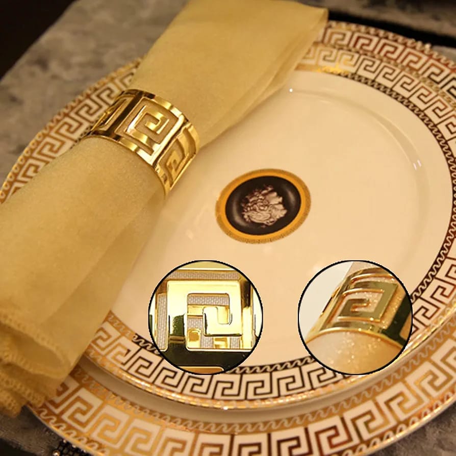 Stainless Steel Napkin Rings Metal Napkin Ring Holders Modern Ring Holder Serviette Buckles Metallic Adornment for Table Settings Kitchen Dinner Party Wedding