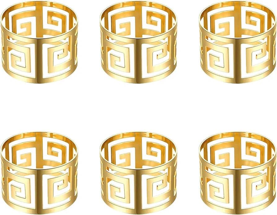 Stainless Steel Napkin Rings Metal Napkin Ring Holders Modern Ring Holder Serviette Buckles Metallic Adornment for Table Settings Kitchen Dinner Party Wedding