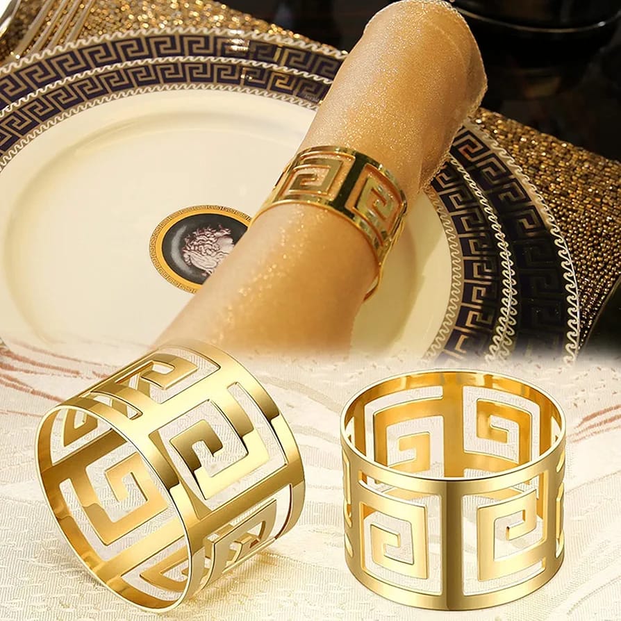 Stainless Steel Napkin Rings Metal Napkin Ring Holders Modern Ring Holder Serviette Buckles Metallic Adornment for Table Settings Kitchen Dinner Party Wedding
