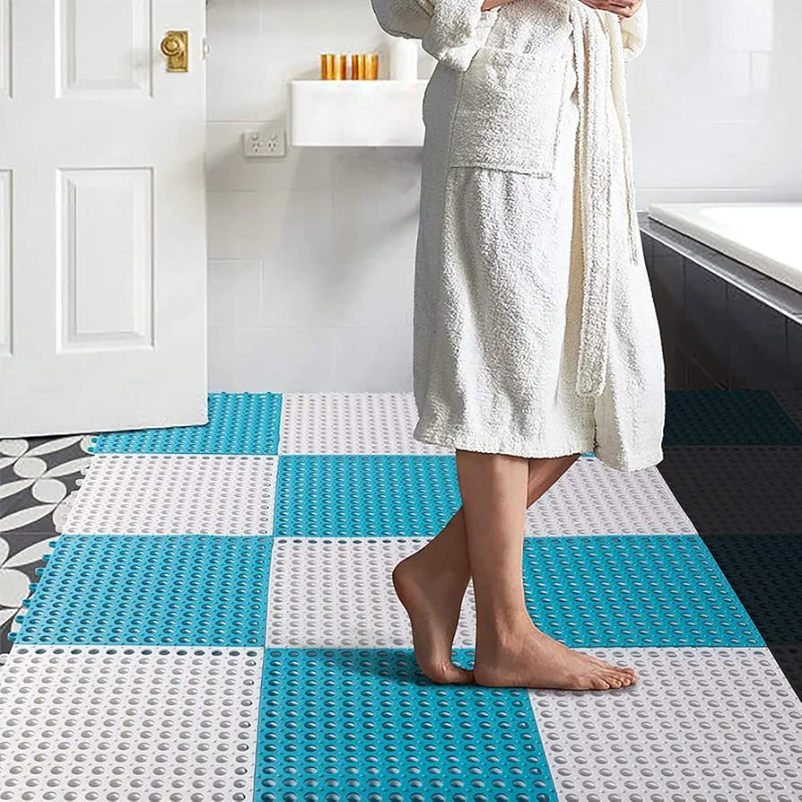 Nonslip joinable mats,Bathroom mat Non Slip Shower Mat Splicable 30X30cm Large Waterproof Floor Mat Mountable Hollow Anti-Fall Foot Mat for Bathroom Bathtub Toilet Kitchen