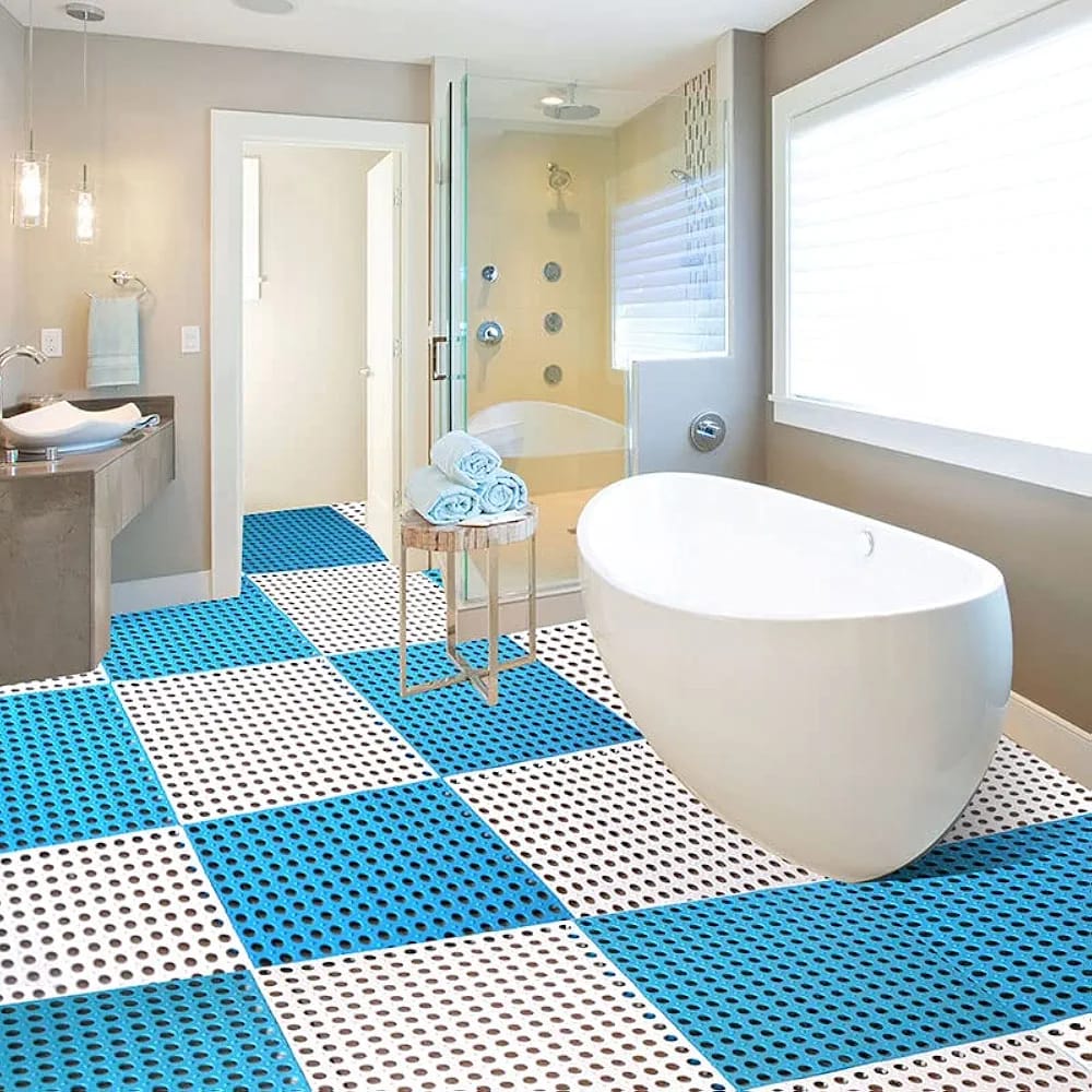 Nonslip joinable mats,Bathroom mat Non Slip Shower Mat Splicable 30X30cm Large Waterproof Floor Mat Mountable Hollow Anti-Fall Foot Mat for Bathroom Bathtub Toilet Kitchen