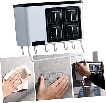 Multifunctional Seasoning rack with cultlery holder ,It is Ideal storage tool for spice, salt, pepper, msg, sugar, sesame and other flavorings, transparent body, easy to find the item what you need.