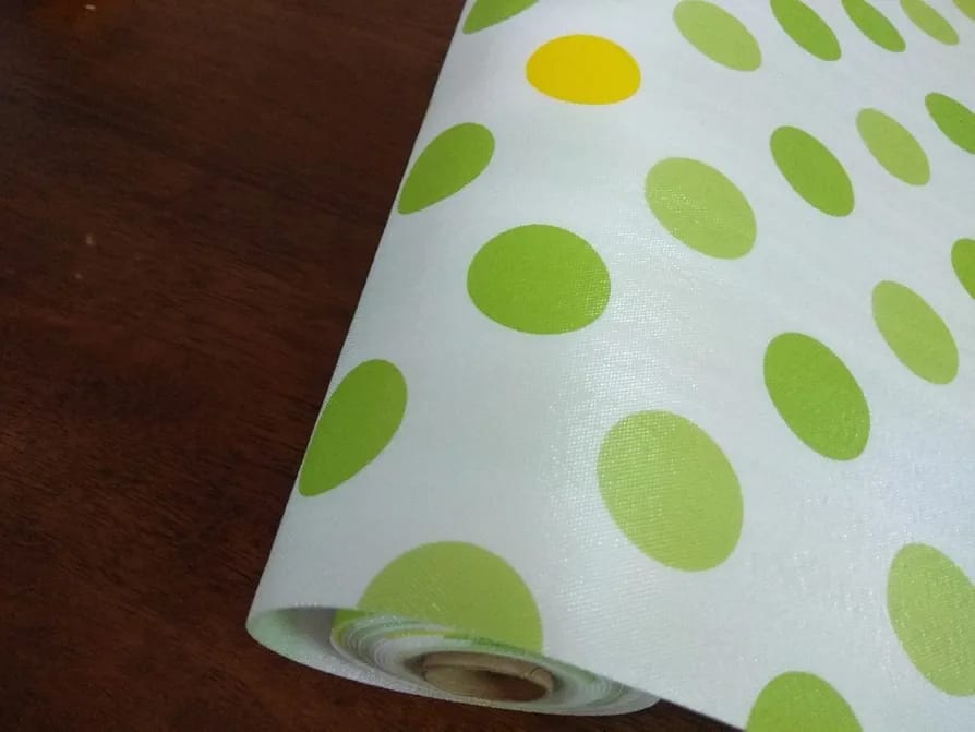 Non-Adhesive Kitchen Shelf Liner Paper Beautiful Dot Pattern Drawer Storage Liner for Drawer Table Kitchen Cabinets Pantry (1 roll )