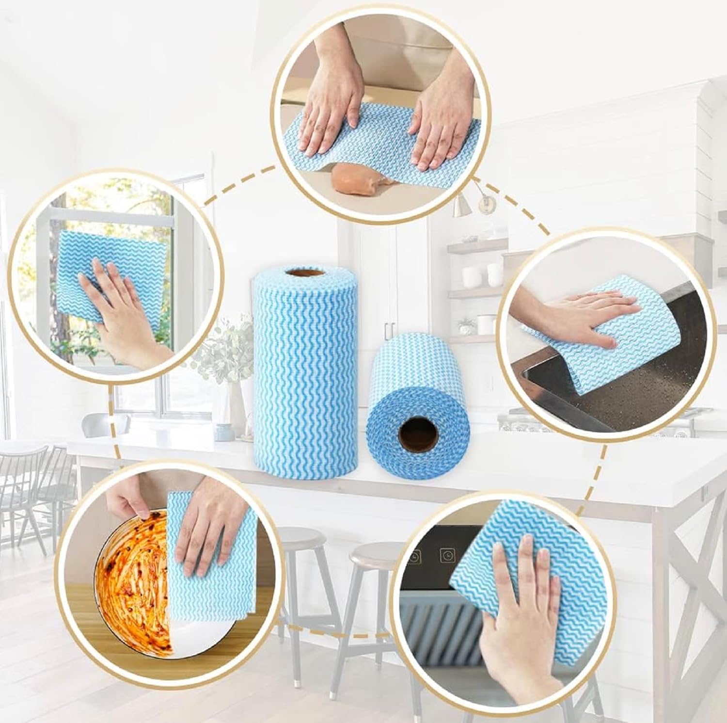 1pc Reusable wipe sheet. Reusable Cleaning Towels Disposable Cleaning Cloth Washable Wipes Roll