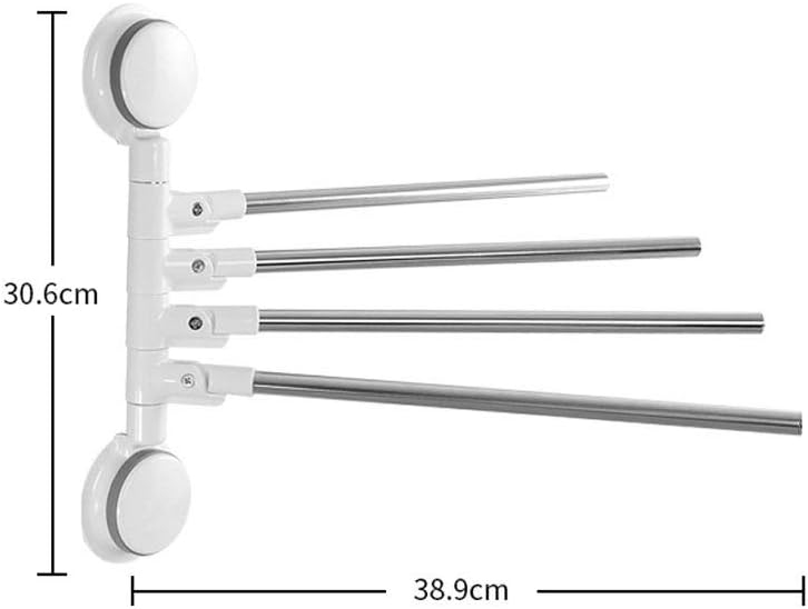 1pc Rotating towel rack bathroom towel rack kitchen wall hanging towel bar  Storage Rack Organizer with four arms
