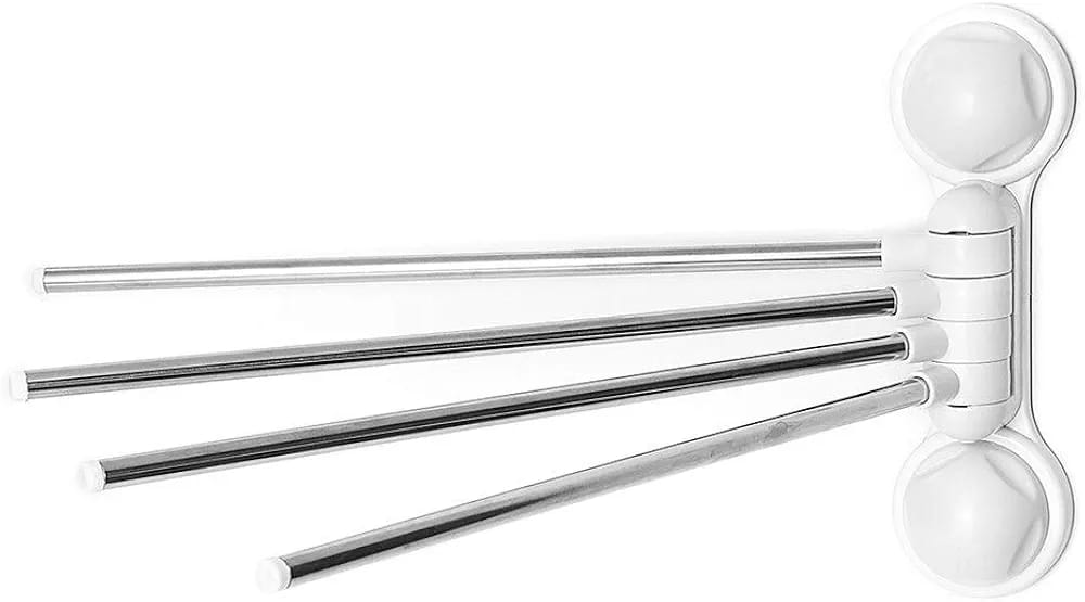 1pc Rotating towel rack bathroom towel rack kitchen wall hanging towel bar  Storage Rack Organizer with four arms