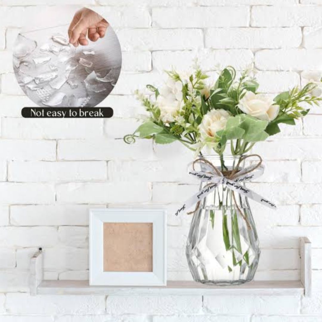 15cm Clear Glass Diamond-Faceted Flower Vases, Modern/classic,