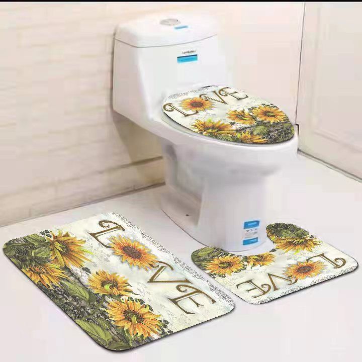 OFFER!!! OFFER!!!Toilet Mat Set Bathtub Mats Bathroom Mats 3 In 1 Anti-Slip Mats