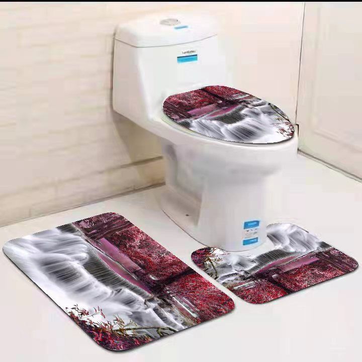 OFFER!!! OFFER!!!Toilet Mat Set Bathtub Mats Bathroom Mats 3 In 1 Anti-Slip Mats