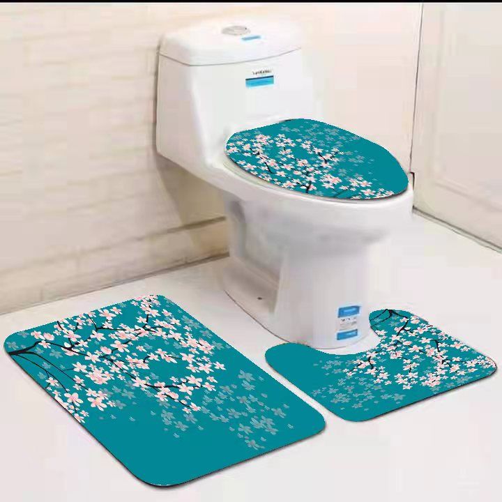 OFFER!!! OFFER!!!Toilet Mat Set Bathtub Mats Bathroom Mats 3 In 1 Anti-Slip Mats