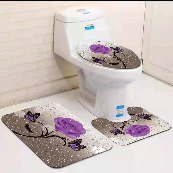OFFER!!! OFFER!!!Toilet Mat Set Bathtub Mats Bathroom Mats 3 In 1 Anti-Slip Mats