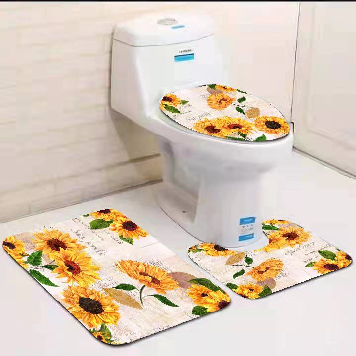 OFFER!!! OFFER!!!Toilet Mat Set Bathtub Mats Bathroom Mats 3 In 1 Anti-Slip Mats