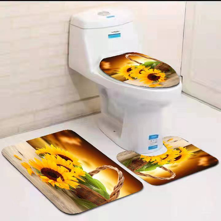 OFFER!!! OFFER!!!Toilet Mat Set Bathtub Mats Bathroom Mats 3 In 1 Anti-Slip Mats
