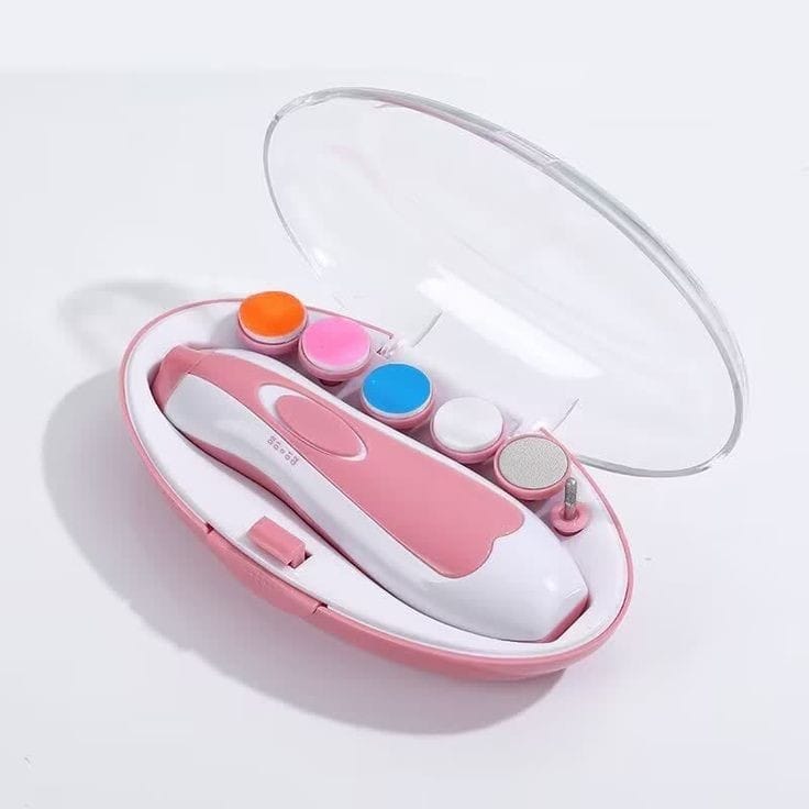 LUXURY Nail Trimmer File Electric-Safe Baby Nail Clippers,Manicure Kit for Newborn Kids and Adults, Extra Grinding Heads