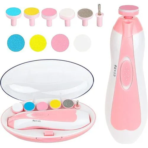 LUXURY Nail Trimmer File Electric-Safe Baby Nail Clippers,Manicure Kit for Newborn Kids and Adults, Extra Grinding Heads