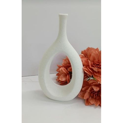 NordicForm™ Doughnut Ceramic Vase – Soft White - Sculptural Minimal Home Accent