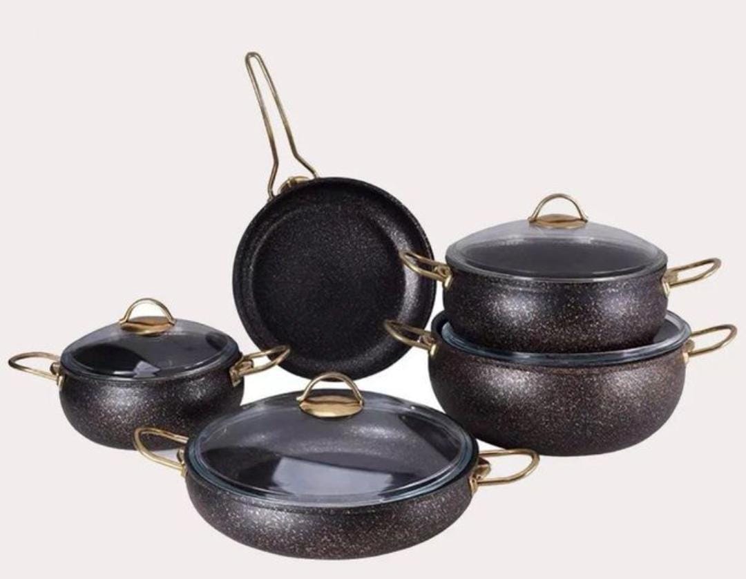 HonHey brand 9pc nonstick granite cookware set sufurias