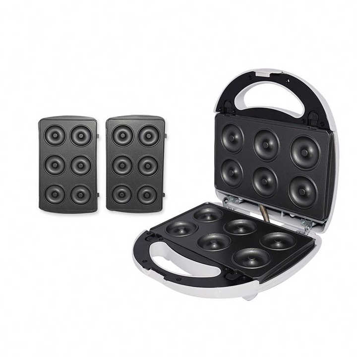 Electrical Multifunction Breakfast Machine 6pc Donut Maker, 6-in-1 Nonstick Mini Donut & Waffle Maker