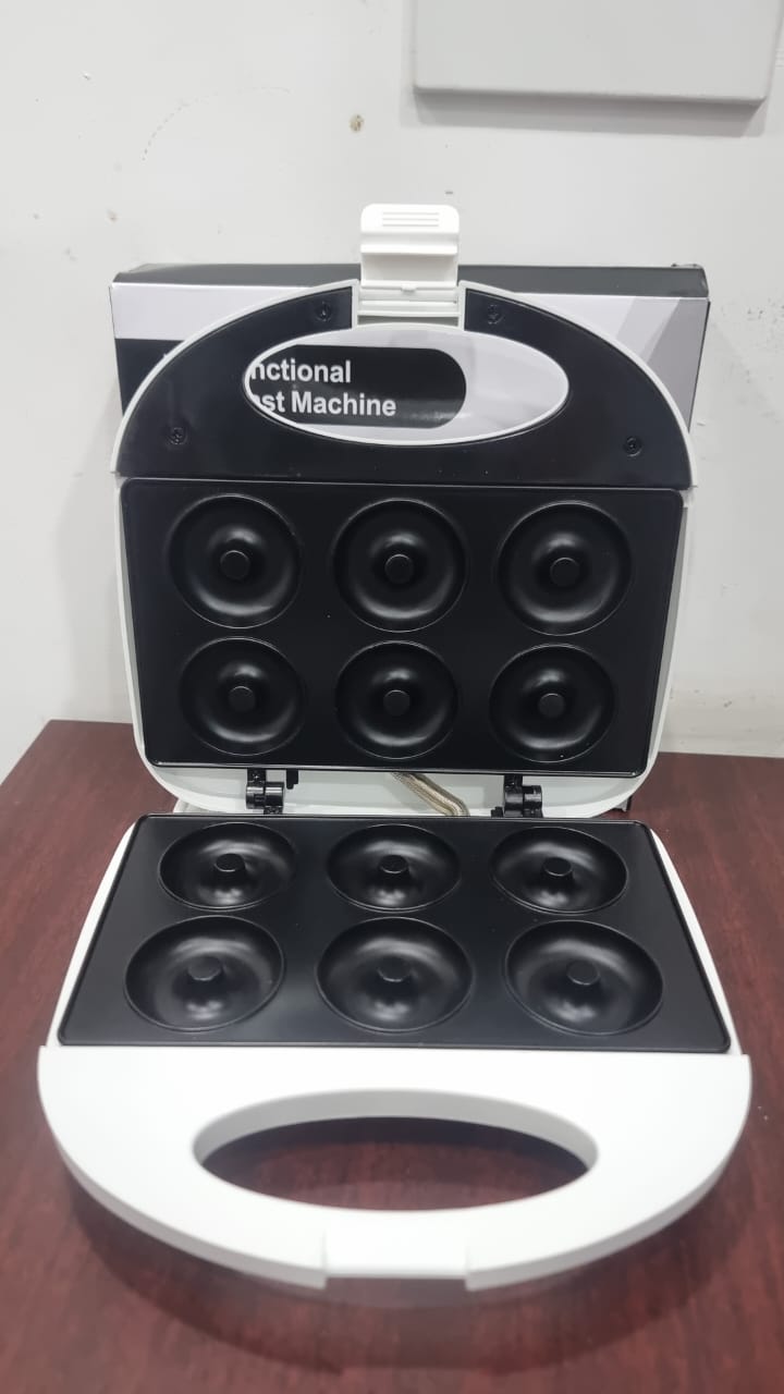 Electrical Multifunction Breakfast Machine 6pc Donut Maker, 6-in-1 Nonstick Mini Donut & Waffle Maker