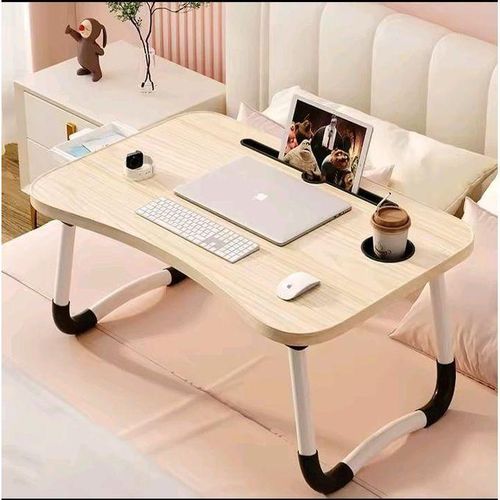 Multi-purpose Foldable Portable Laptop Desk Study Table With Tablet Slot And Drink Slot