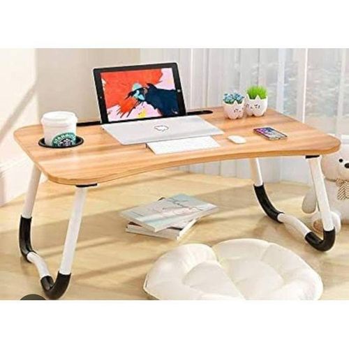 Multi-purpose Foldable Portable Laptop Desk Study Table With Tablet Slot And Drink Slot