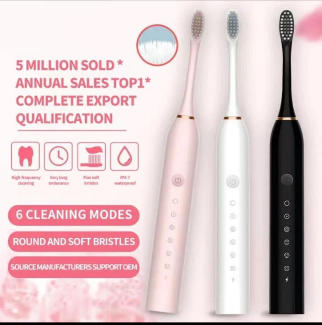 Sonic Electric Toothbrush 4 Brush Heads for Adults IPX7 Waterproof DuPont Brush Head USB Rechargeable High Frequency Cleaning