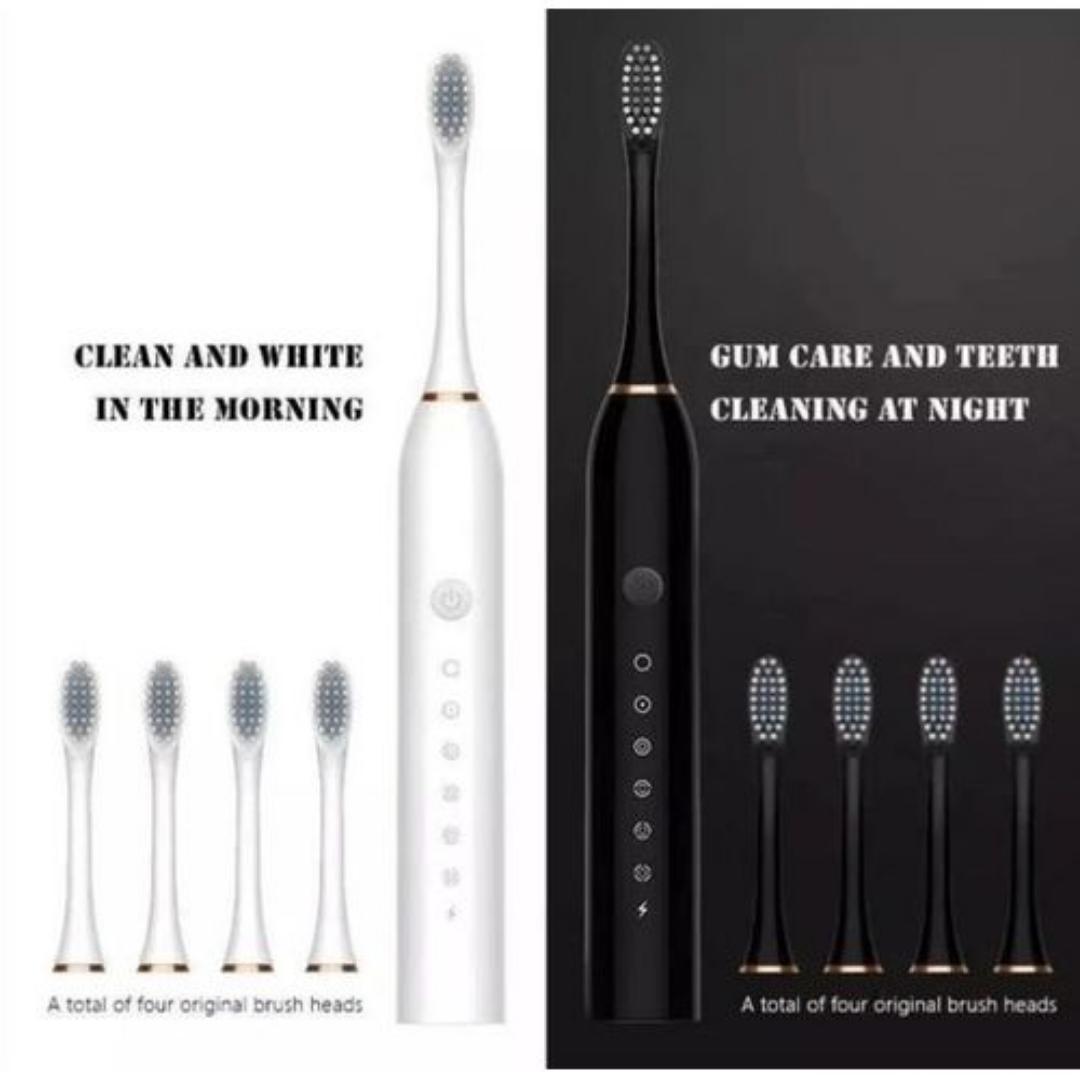 Sonic Electric Toothbrush 4 Brush Heads for Adults IPX7 Waterproof DuPont Brush Head USB Rechargeable High Frequency Cleaning