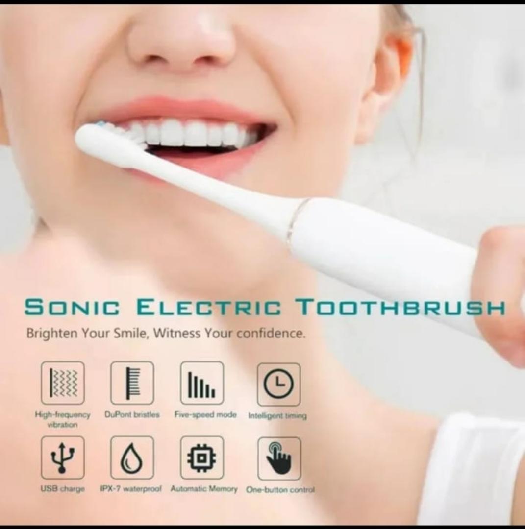 Sonic Electric Toothbrush 4 Brush Heads for Adults IPX7 Waterproof DuPont Brush Head USB Rechargeable High Frequency Cleaning