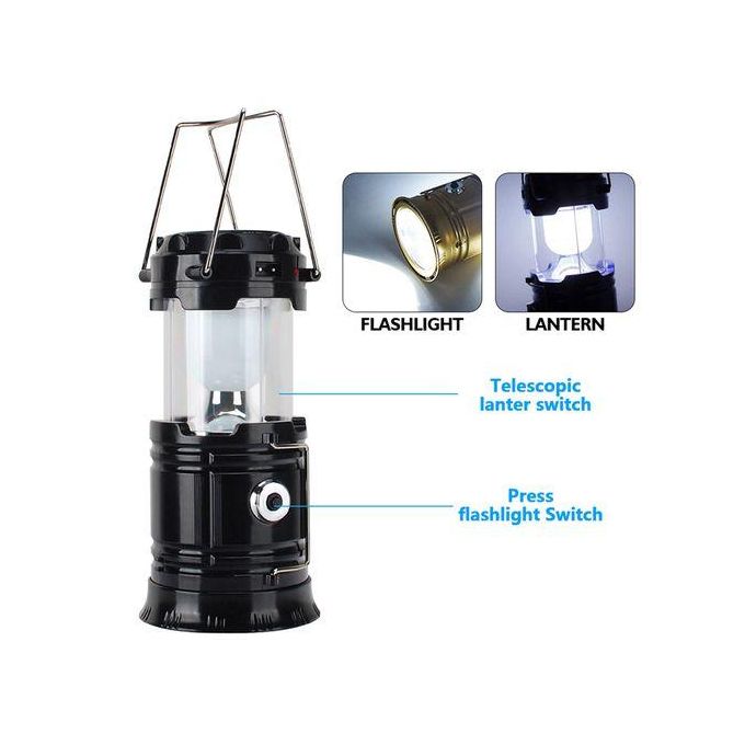 Solar LED Portable Lantern Telescopic Torch Lamp MultiFunct