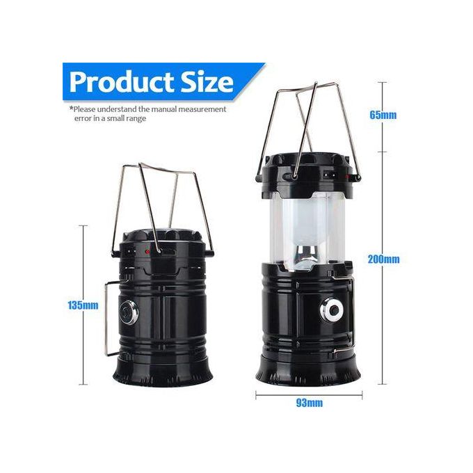 Solar LED Portable Lantern Telescopic Torch Lamp MultiFunct
