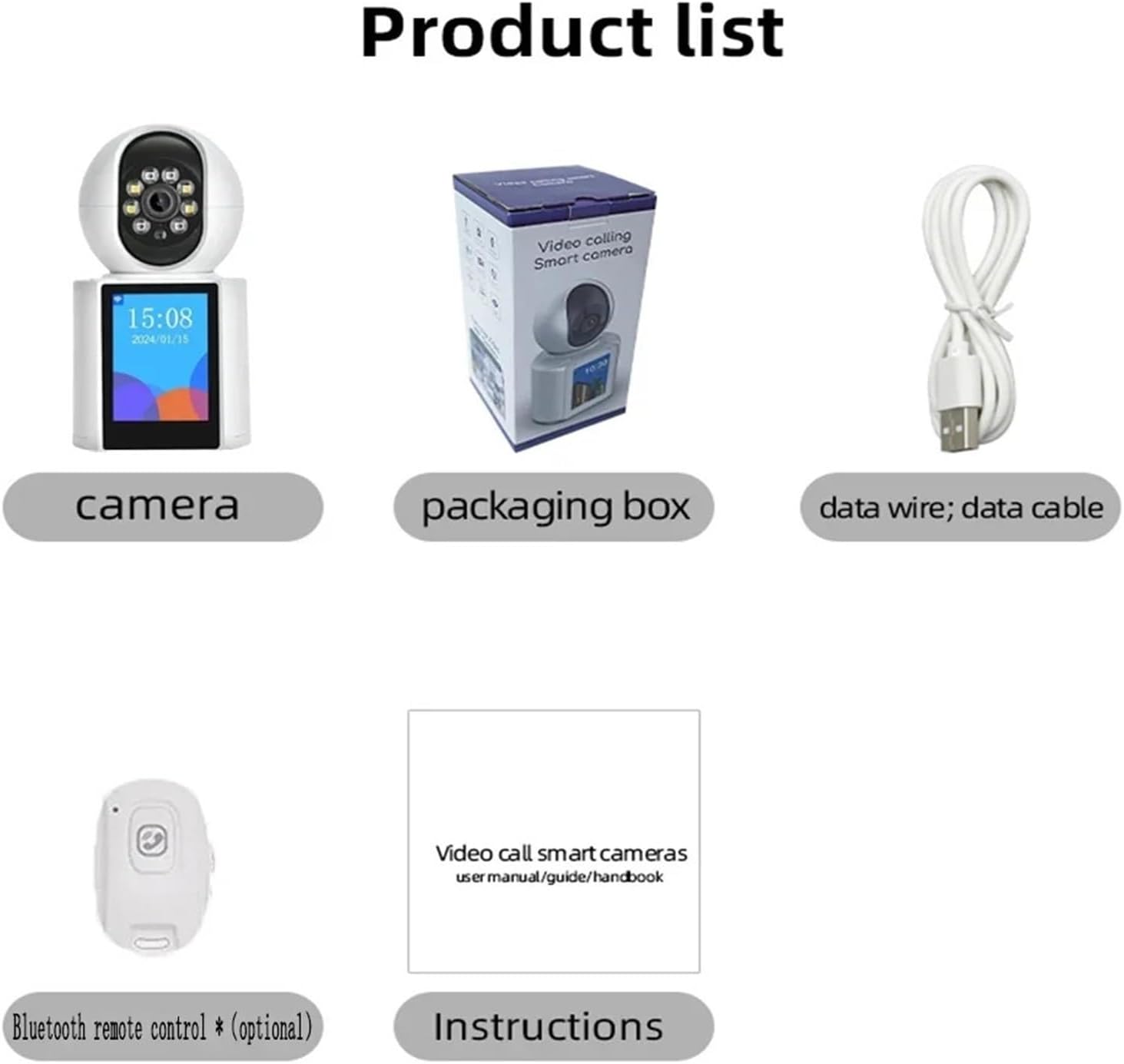 3MP IP Camera Video Baby Monitor 2.4 360° Wide-angle 2 Way Audio Video Night Vision Indoor Kids Survalance Cameras for Home Security(3MP Camera with 32G)