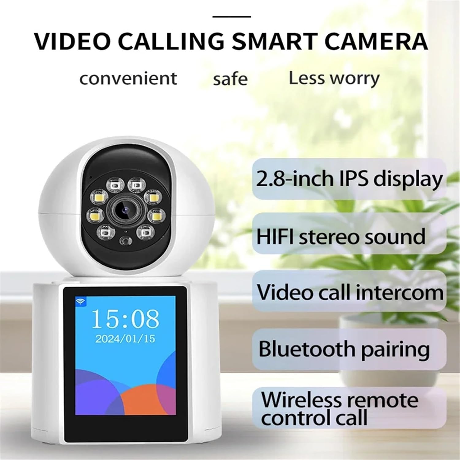 3MP IP Camera Video Baby Monitor 2.4 360° Wide-angle 2 Way Audio Video Night Vision Indoor Kids Survalance Cameras for Home Security(3MP Camera with 32G)