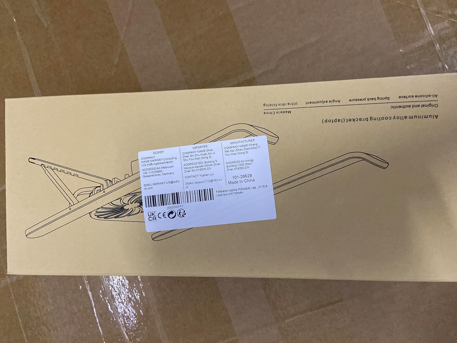 Laptop Cooling Base, Foldable Laptop Stand, Laptop Cooling System Stand with 2 Silent Fan, Adjustable Height, LED Lights, for 10 – 15.6 Inch Laptops