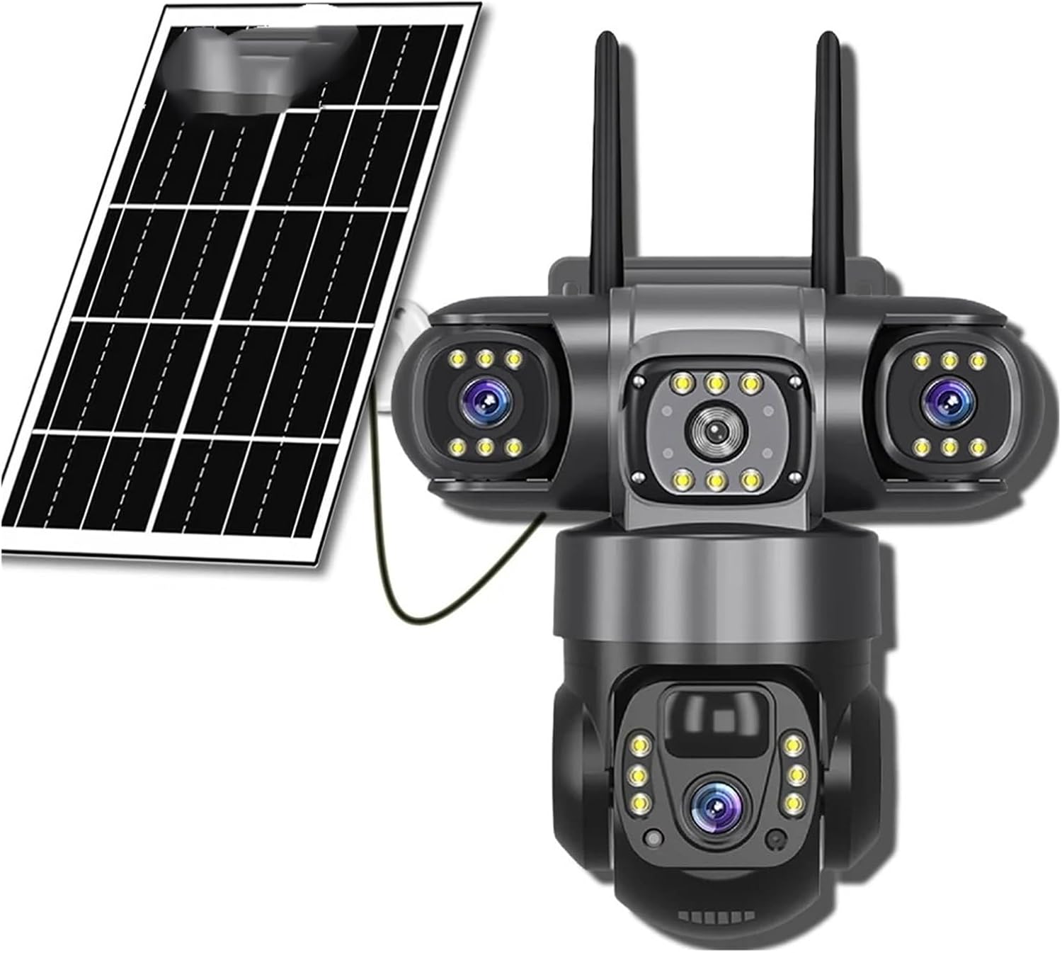 Solar Security Cameras Outdoor, 4G 8MP Triple Lens PTZ Camera, Auto Tracking, PIR Motion Detection, 2-Way Audio, Home Security Surveillance Camera