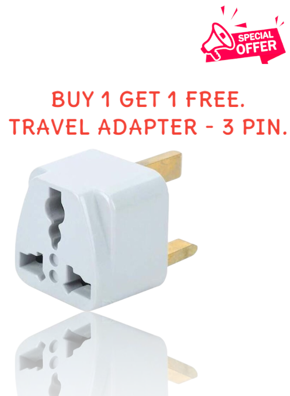 Premium Universal Multi-Plug Travel Adapter With UK Plug- 3 pin.