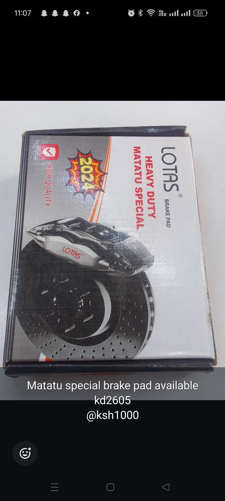 Matatu special brake pad available kd2605
@ksh2000 . suitable for 3l,5l and 7l matatus.