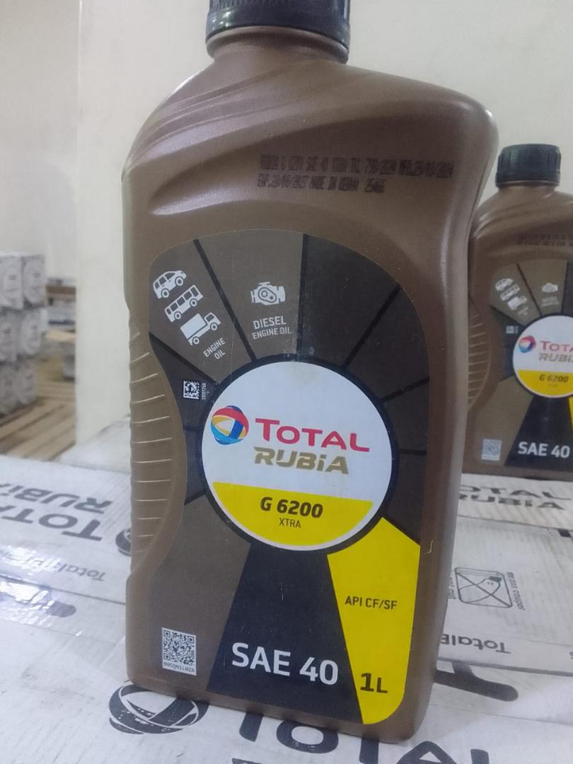 Rubia G6200 1Litre
Engine oil  suitable for Diesel Motor vehicles(Rubia G6200 1Litre
Engine oil  suitable for Diesel Motor vehicles(high mileage trucks,buses and PSV' negotiable depending on quantity