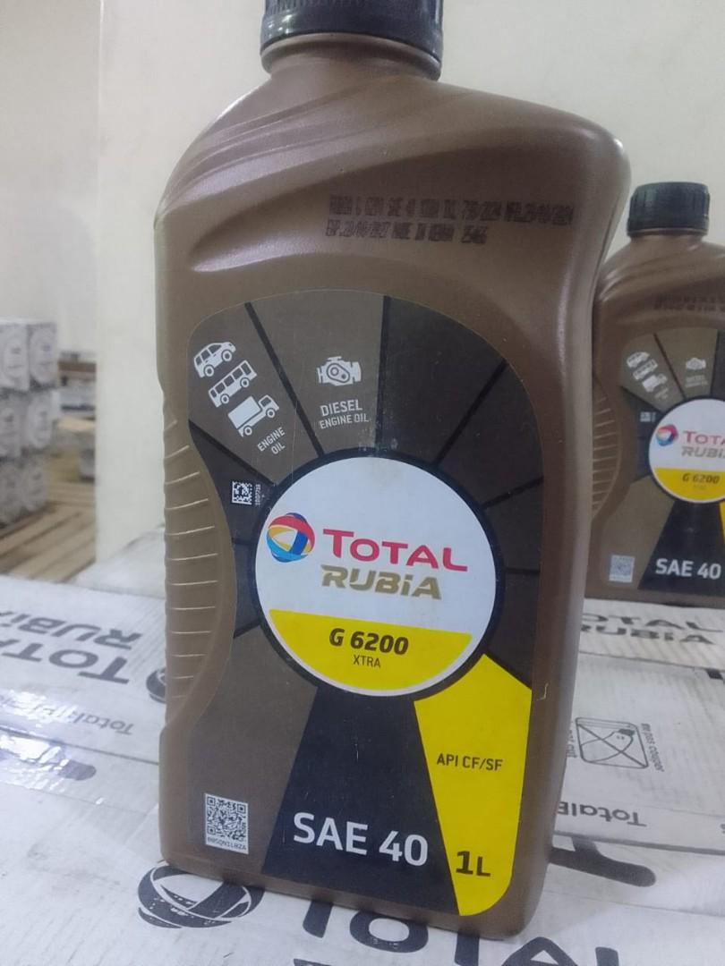 Rubia G6200 1Litre
Engine oil  suitable for Diesel Motor vehicles(Rubia G6200 1Litre
Engine oil  suitable for Diesel Motor vehicles(high mileage trucks,buses and PSV' negotiable depending on quantity