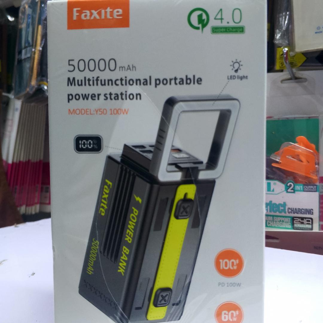 Faxite Y50 100W 50,000mAh Portable Power Station – Multifunctional Power Bank for Laptops & Smartphones