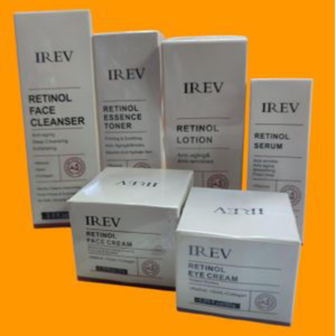 Irev Retinol hand cream, lotion, serum, toner, cleanser,eye cream,face cream, 7 full set
