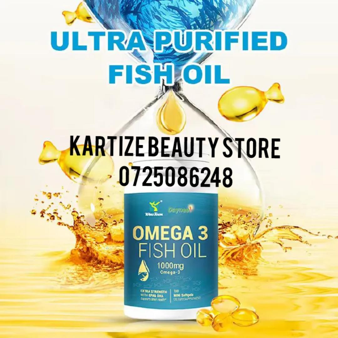 Omega 3 Fish Oil Soft Capsules with EPA DHA Extra Strength Fish Oil 100 Capsules Mini Soft gels 1000mg Omega-3