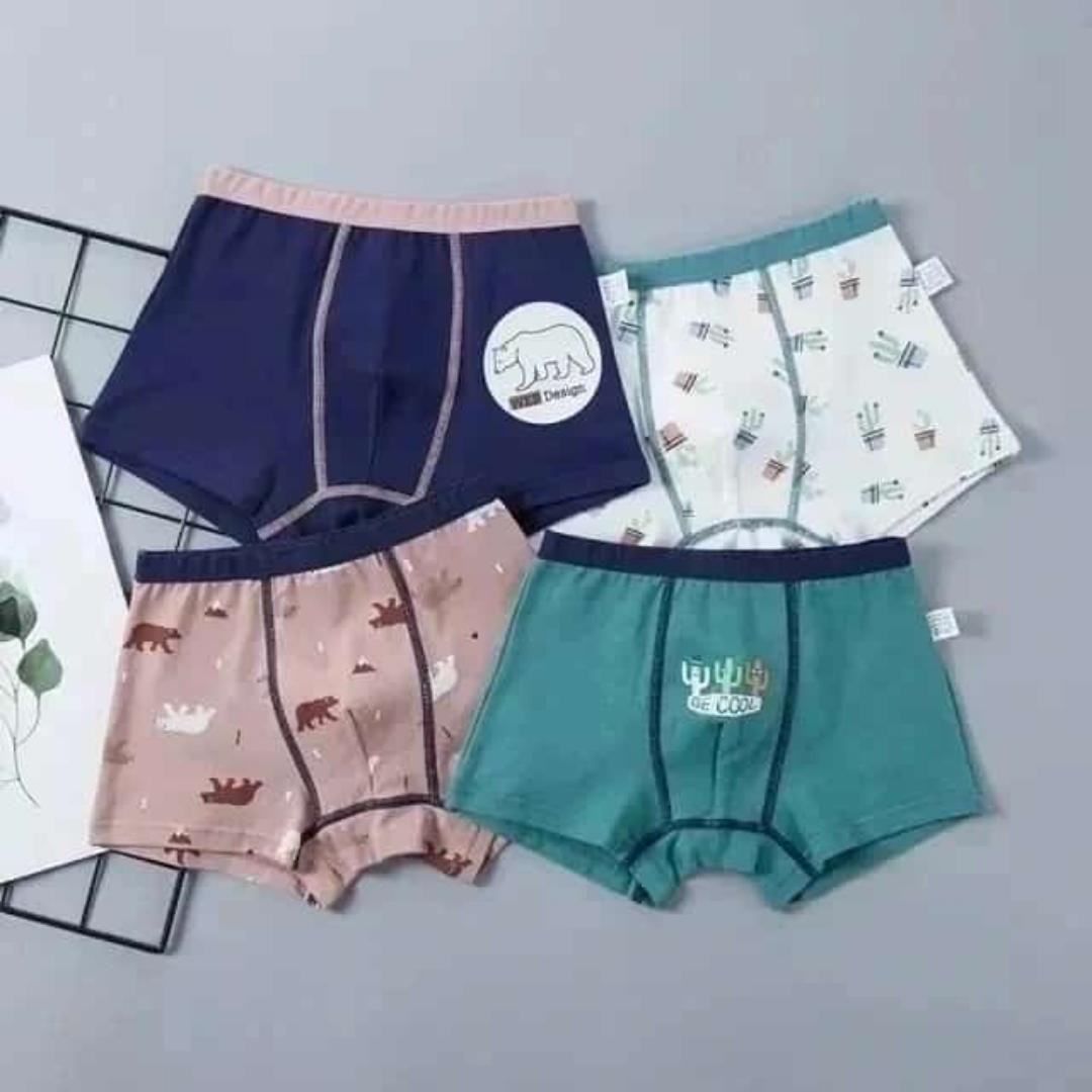 2pc/3pc/4pc children kids boys pure cotton underwear boxers