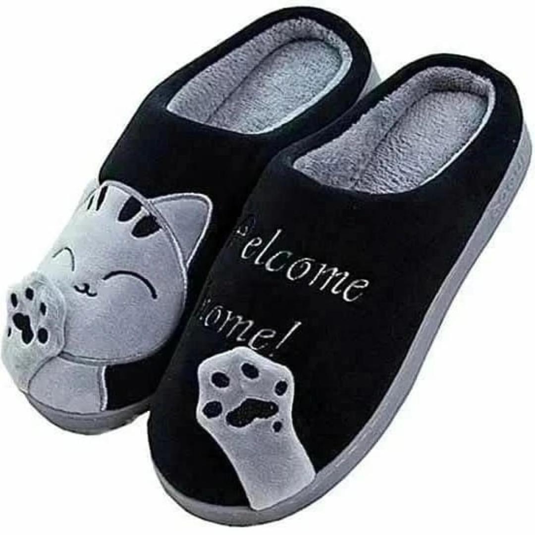 Indoor slippers: warm flush comfortable indoor home ant slip sandles shoes for men women kids