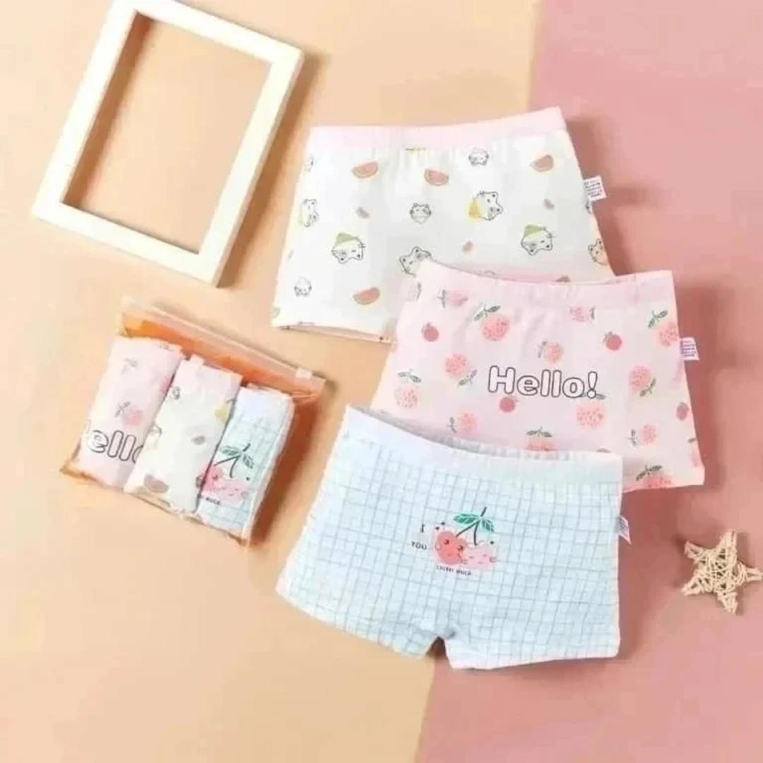1 piece Girl boxer cotton panties kids  children cotton panties kids underwear cotton material kids under garment for girls aged 3 years to 13 years