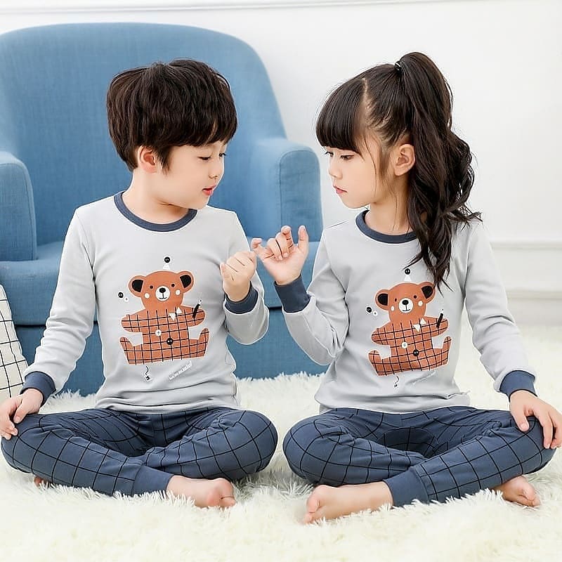 Kids Boys Girls Sleepwear Homewear 100% Cotton, Cartoon printed Pajamas for Sleeping with  cute prints for kids, Two piece cotton pajamas/pyjama sets