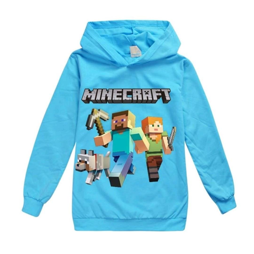 kids unisex light  cotton material minecraft themed hoodies