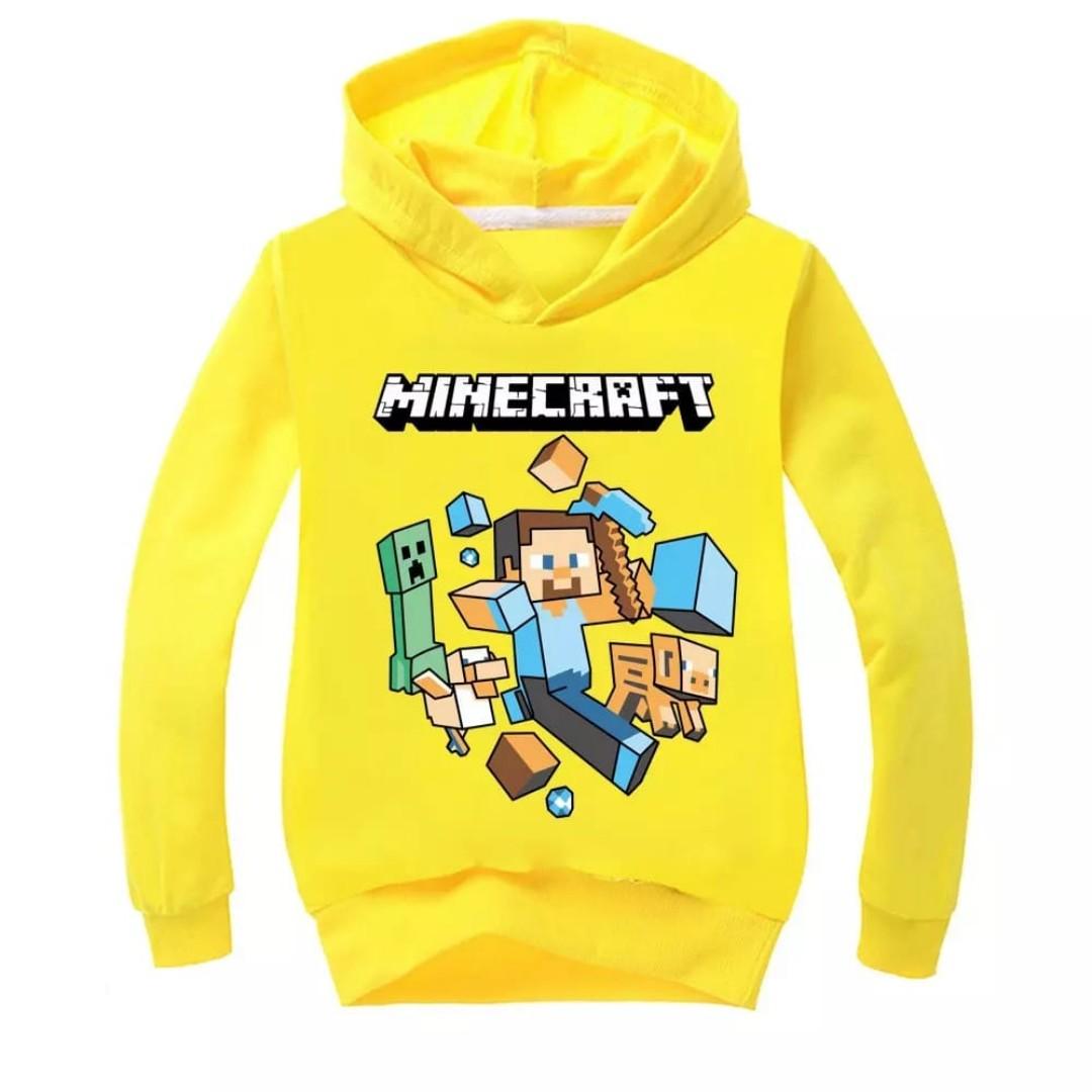 kids unisex light  cotton material minecraft themed hoodies