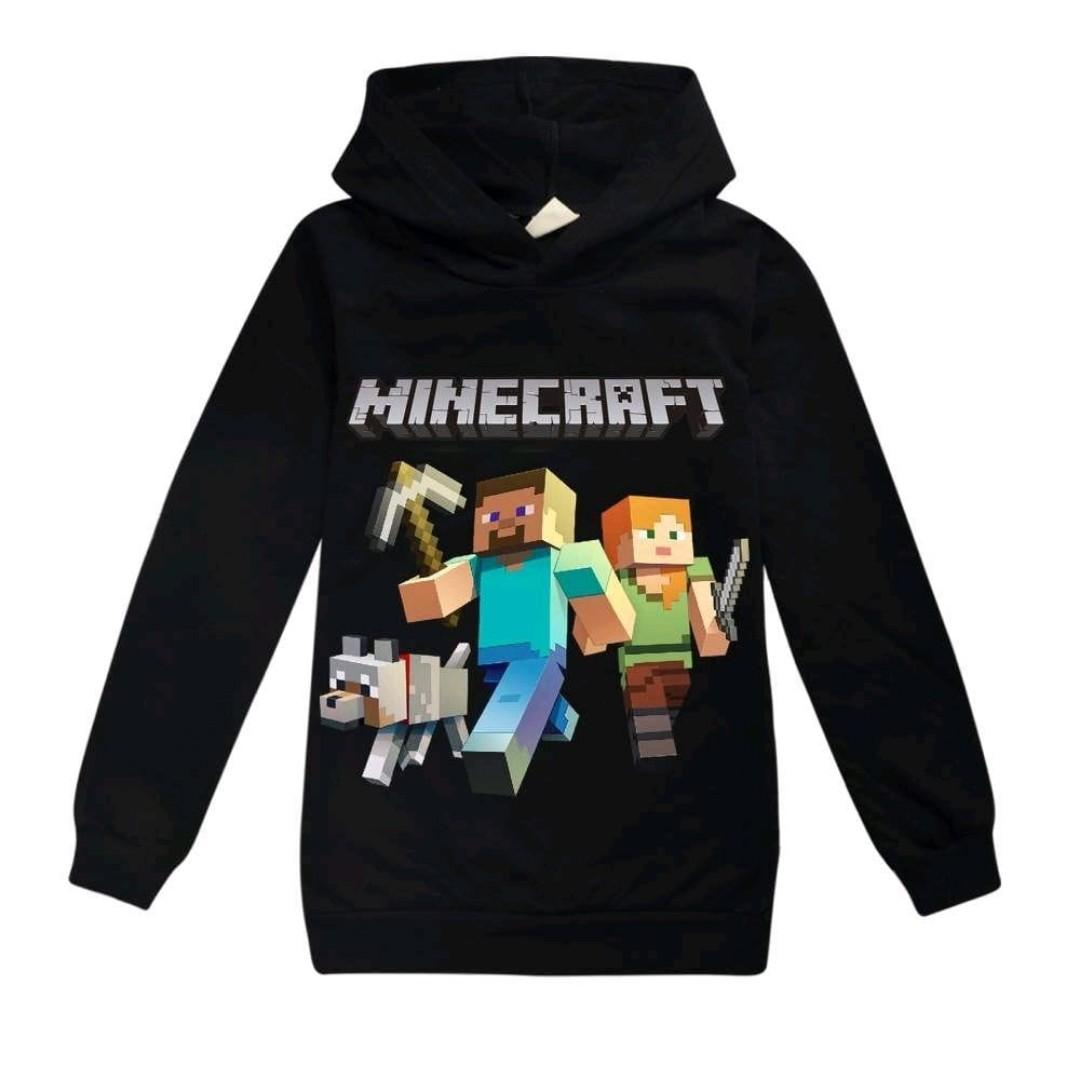 kids unisex light  cotton material minecraft themed hoodies
